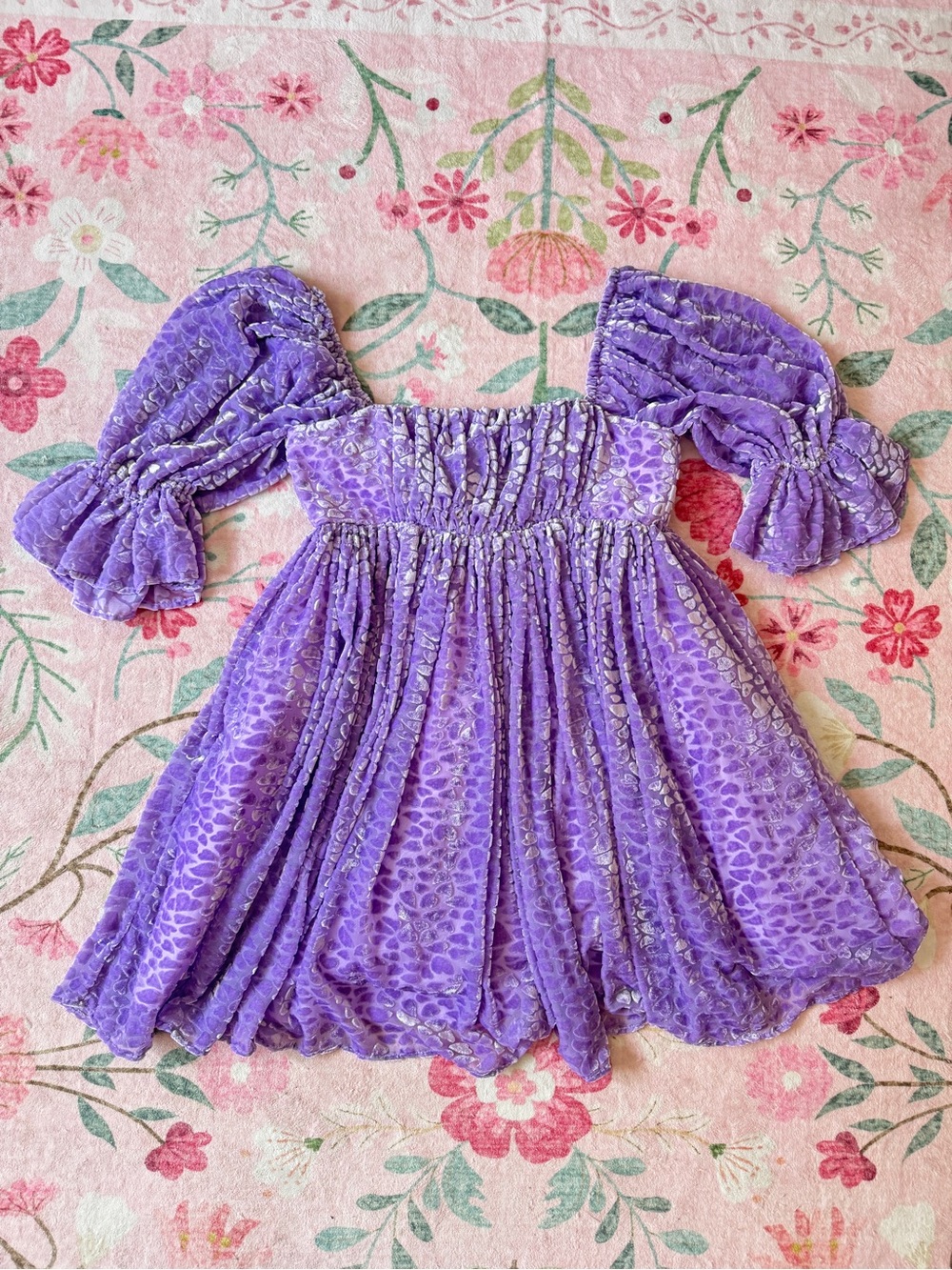 Unique Vintage Smack Parlor Purple Velvet Burnout Heart Dress S